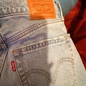 Levi's Premium Ribcage Bell Jeans in Light Blue